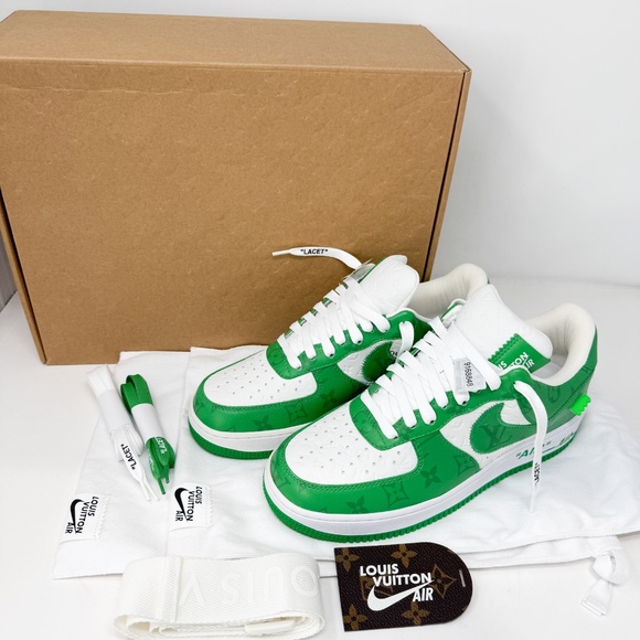 Louis Vuitton Air Force 1 Nike by Virgil Abloh White Green - Picture 1 of 9